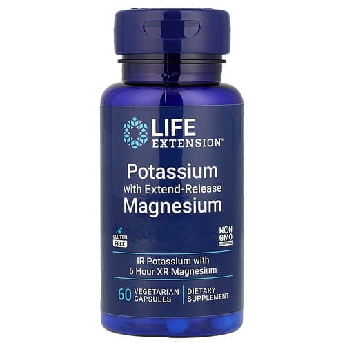 Life Extension Life Extension ポタシウム ウィズ エクステンド-リリース マグネシウム ベジタリアンカプセル60粒 パッケージ画像