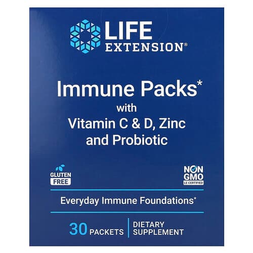 Life Extension Life Extension イミューンパックス with ビタミンC&D、亜鉛、プロバイオティクス 30パケット パッケージ画像