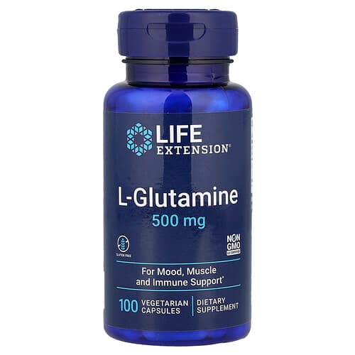 Life Extension Life Extension L-グルタミン 500mg ベジタリアンカプセル100粒 パッケージ画像