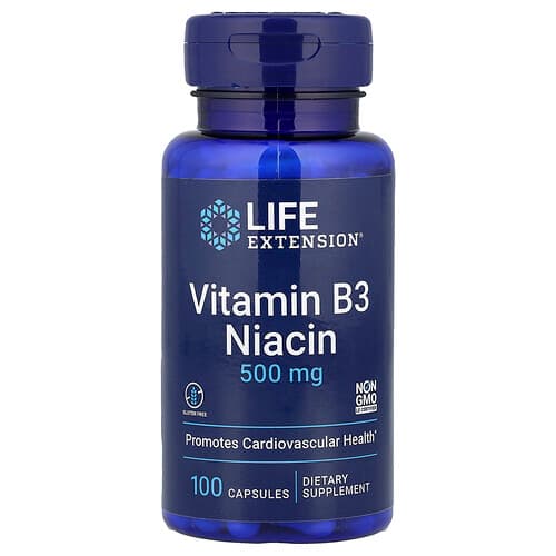 Life Extension Life Extension ビタミンB3 ナイアシン 500mg 100カプセル パッケージ画像