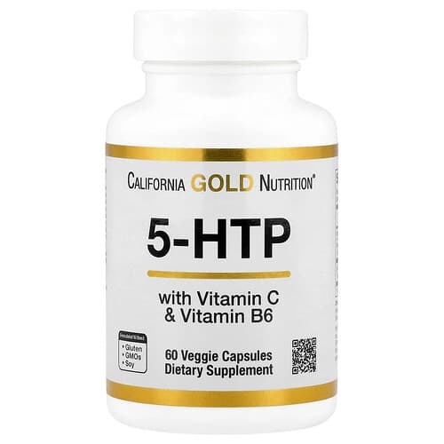 California Gold California Gold Nutrition 5-HTP ウィズ ビタミンB6&ビタミンC ベジカプセル60粒 パッケージ画像