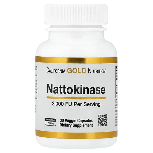 California Gold California Gold Nutrition ナットウキナーゼ プロテオリティック酵素 2,000 FU ベジカプセル30粒 パッケージ画像