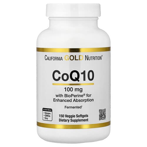 California Gold California Gold Nutrition, CoQ10 with Bioperine® ブラックペッパーエキス, ベジソフトジェル150粒 パッケージ画像
