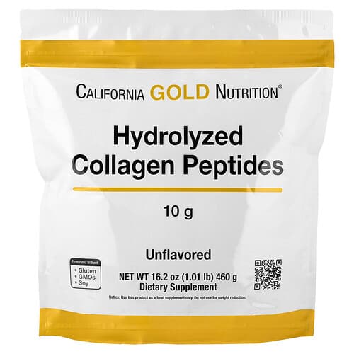 California Gold California Gold Nutrition ハイドロライズドコラーゲンペプチドス タイプI & III 無味 460g パッケージ画像