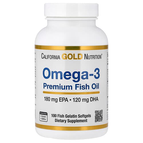 California Gold California Gold Nutrition オメガ3プレミアムフィッシュオイル ソフトジェル100粒(1粒あたり1,100mg) パッケージ画像