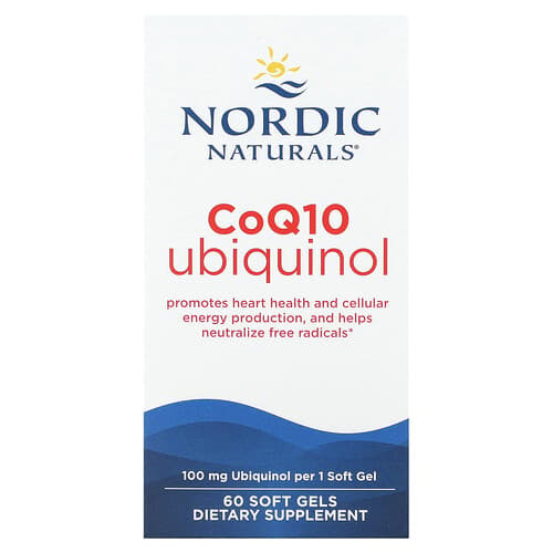 Nordic Naturals Nordic Naturals CoQ10 ユビキノール 100mg ソフトジェル60粒 パッケージ画像