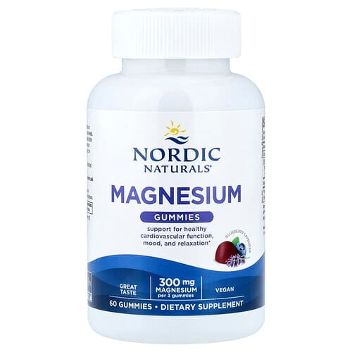 Nordic Naturals Nordic Naturals マグネシウム グミ ブルーベリーラベンダー 60粒（1粒あたり100mg） パッケージ画像
