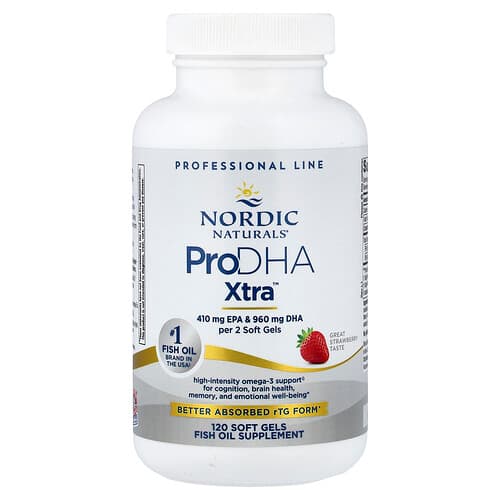 Nordic Naturals Nordic Naturals ProDHA Xtra™ ストロベリー ソフトジェル120粒 パッケージ画像