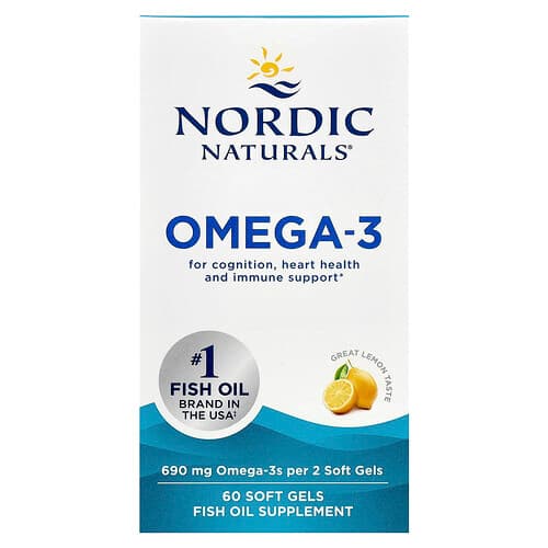 Nordic Naturals Nordic Naturals オメガ3 レモン ソフトジェル60粒（1粒345mg） パッケージ画像