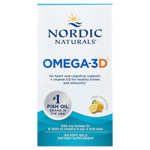 Nordic Naturals Nordic Naturals オメガ3D™ レモン ソフトジェル60粒 パッケージ画像