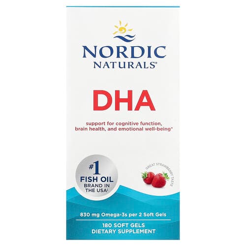 Nordic Naturals Nordic Naturals DHA ストロベリー ソフトジェル180粒 パッケージ画像