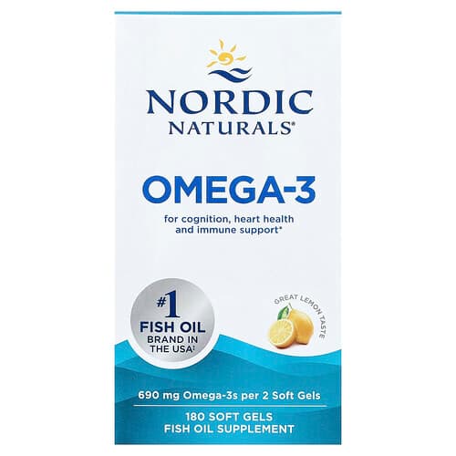 Nordic Naturals Nordic Naturals オメガ3 レモン ソフトジェル180粒 パッケージ画像
