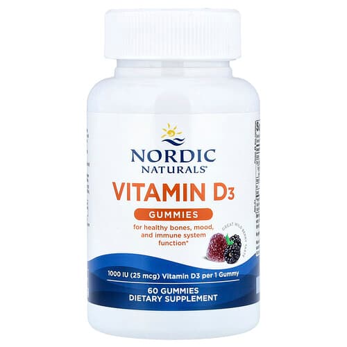 Nordic Naturals Nordic Naturals ビタミンD3 グミ ワイルドベリー 25mcg (1,000IU) 60粒 パッケージ画像