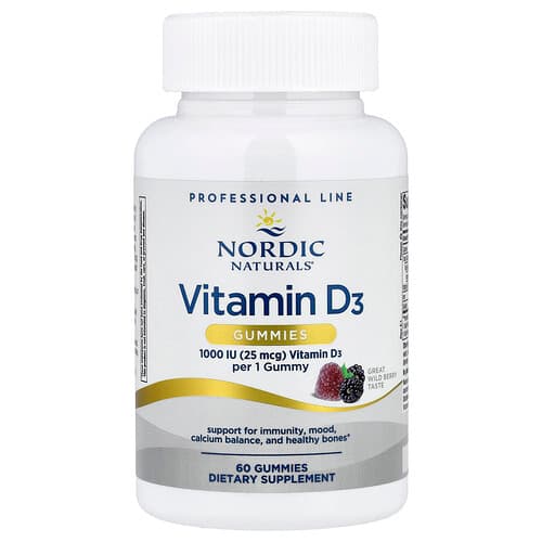 Nordic Naturals Nordic Naturals ビタミンD3 グミ ワイルドベリー味 60粒 パッケージ画像