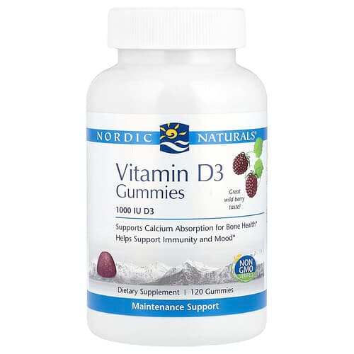 Nordic Naturals Nordic Naturals ビタミンD3 グミ ワイルドベリー 1,000 IU 120粒 パッケージ画像