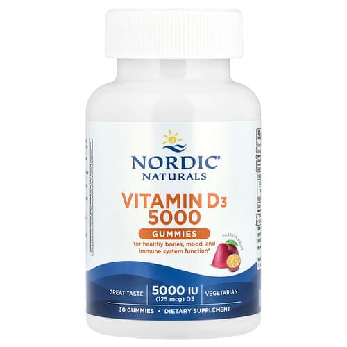 Nordic Naturals Nordic Naturals ビタミンD3 5000 グミ、パッションフルーツ味、30粒 パッケージ画像