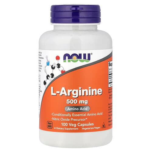 NOW Foods NOW Foods L-アルギニン 500mg ベジカプセル100粒 パッケージ画像