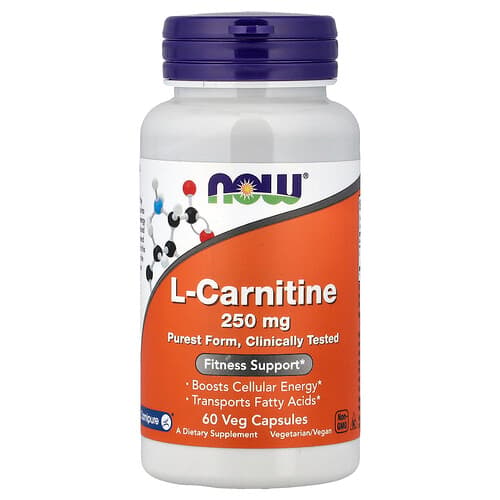 NOW Foods NOW Foods L-カルニチン 250mg ベジカプセル60粒 パッケージ画像