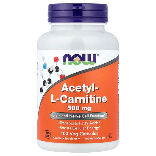 NOW Foods NOW Foods アセチル-L-カルニチン 500mg ベジカプセル100粒 パッケージ画像