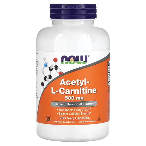 NOW Foods NOW Foods アセチル-L-カルニチン 500mg ベジカプセル200粒 パッケージ画像