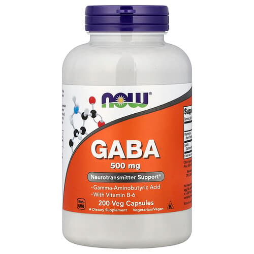 NOW Foods NOW Foods GABA ウィズ ビタミンB-6 ベジカプセル200粒 パッケージ画像
