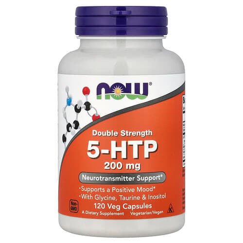 NOW Foods NOW Foods 5-HTP ダブルストレングス グリシン・タウリン・イノシトール配合 ベジカプセル120粒 パッケージ画像