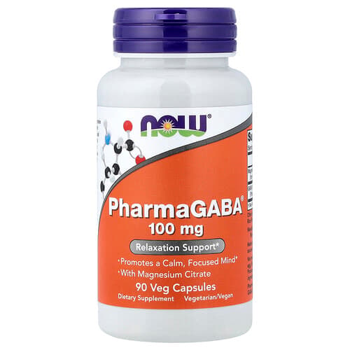 NOW Foods NOW Foods PharmaGABA® With Magnesium Citrate ベジカプセル90粒 パッケージ画像