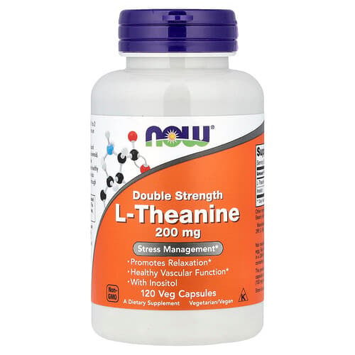 NOW Foods NOW Foods L-テアニン ダブルストレングス 200mg ベジカプセル120粒 パッケージ画像