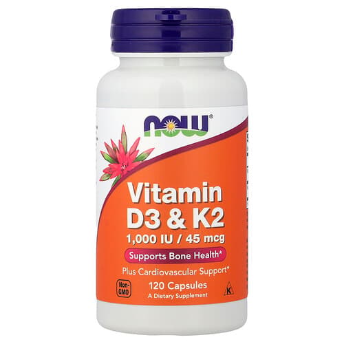 NOW Foods NOW Foods ビタミンD3 & K2 120カプセル パッケージ画像