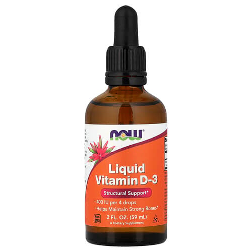 NOW Foods NOW Foods リキッドビタミンD-3 2fl oz (59ml) パッケージ画像