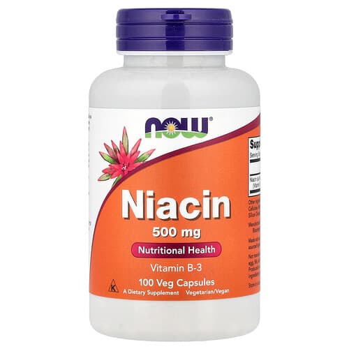 NOW Foods NOW Foods ナイアシン 500mg ベジカプセル100粒 パッケージ画像
