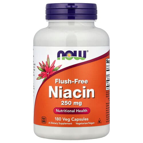 NOW Foods NOW Foods フラッシュフリー ナイアシン 250mg ベジカプセル180粒 パッケージ画像