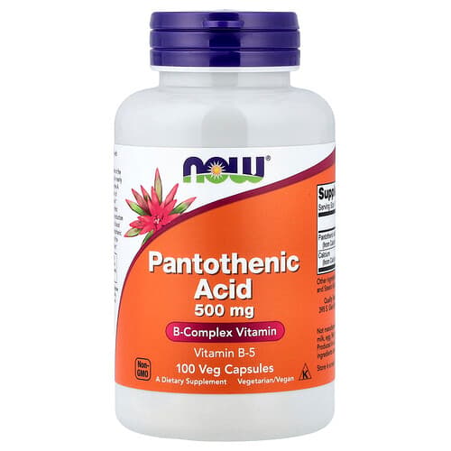 NOW Foods NOW Foods パントテン酸 500mg ベジカプセル100粒 パッケージ画像