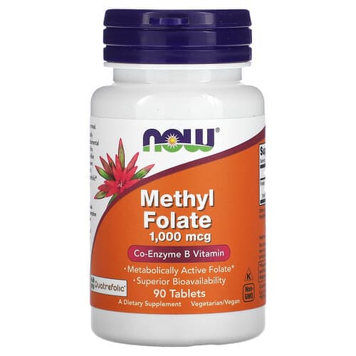 NOW Foods NOW Foods メチルフォレート 1,000mcg 90タブレット パッケージ画像
