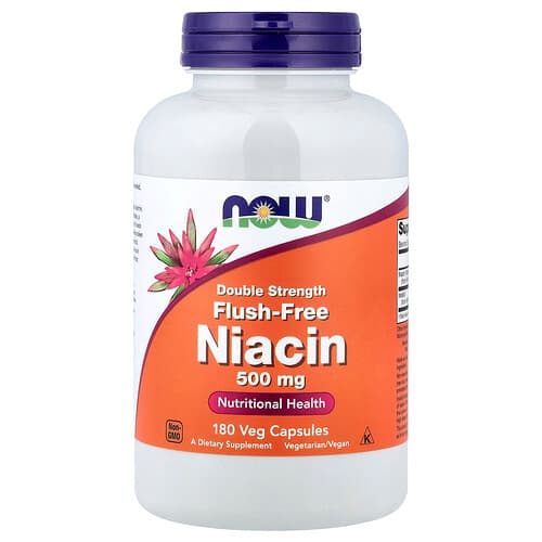 NOW Foods NOW Foods フラッシュフリー ナイアシン 500mg ベジカプセル180粒 パッケージ画像
