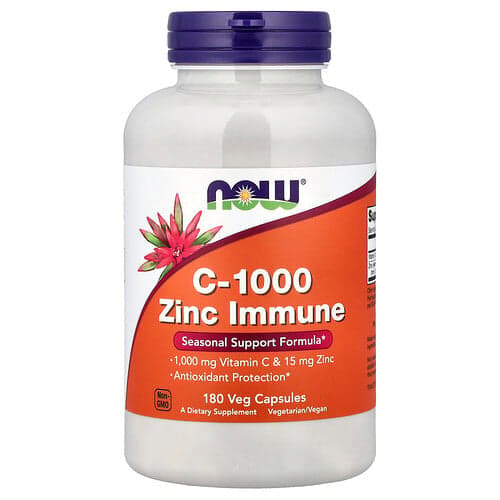 NOW Foods NOW Foods C-1000 Zinc Immune ベジカプセル180粒 パッケージ画像