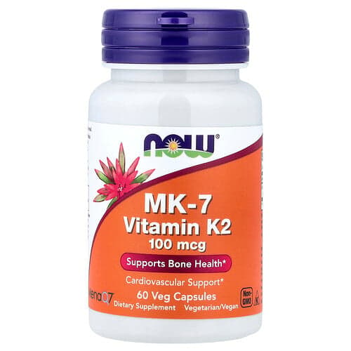 NOW Foods NOW Foods MK-7 ビタミンK-2 100mcg ベジカプセル60粒 パッケージ画像