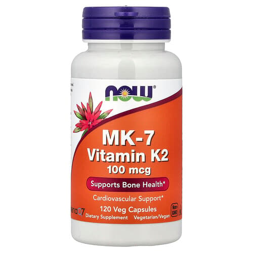 NOW Foods NOW Foods MK-7 ビタミンK-2 100mcg ベジカプセル120粒 パッケージ画像