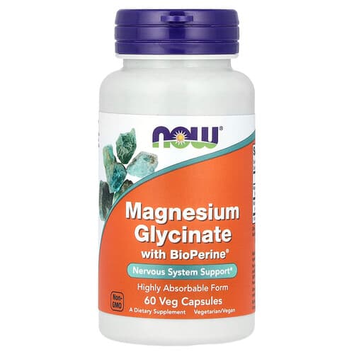 NOW Foods NOW Foods マグネシウムグリシネート with BioPerine® ベジカプセル60粒 パッケージ画像