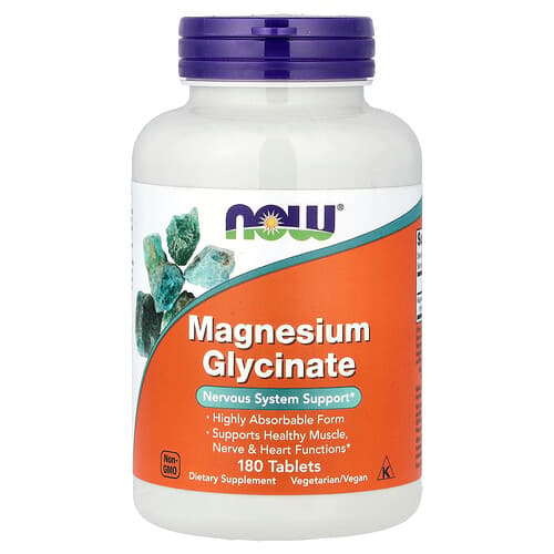 NOW Foods NOW Foods マグネシウム グリシネート 180タブレット（1タブレットあたり100mg） パッケージ画像