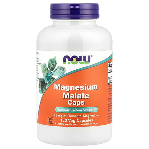 NOW Foods NOW Foods マグネシウム マレート ベジカプセル 95mg 180粒 パッケージ画像