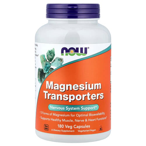 NOW Foods NOW Foods マグネシウム トランスポーターズ ベジカプセル180粒(1粒120mg) パッケージ画像