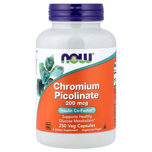 NOW Foods NOW Foods クロミウムピコリネート 200mcg ベジカプセル250粒 パッケージ画像