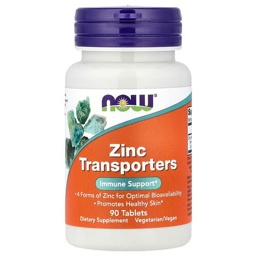NOW Foods NOW Foods, Zinc Transporters, 90 タブレット（1タブレットあたり22mg） パッケージ画像