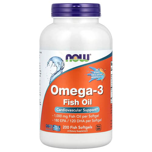 NOW Foods NOW Foods オメガ3 フィッシュオイル 1,000mg フィッシュソフトジェル200粒 パッケージ画像