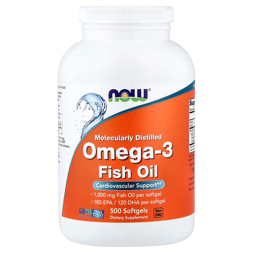 NOW Foods NOW Foods オメガ3 フィッシュオイル 1,000mg ソフトジェル500粒 パッケージ画像