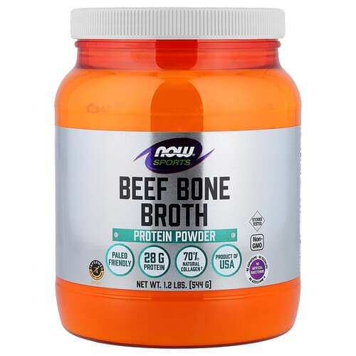NOW Foods NOW Foods スポーツ ビーフボーンブロスプロテインパウダー 544g パッケージ画像