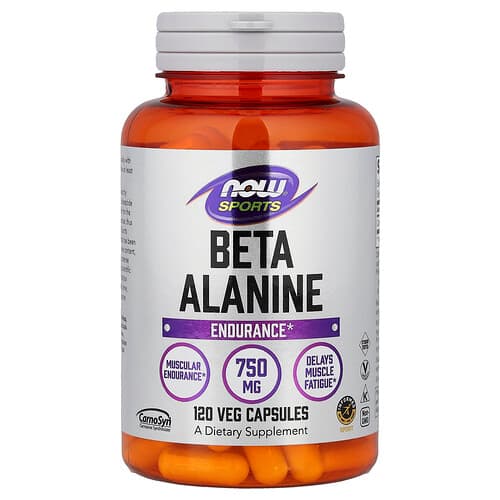 NOW Foods NOW Foods スポーツ、ベータ-アラニン、エンデュアランス、ベジカプセル120粒(1粒750mg) パッケージ画像