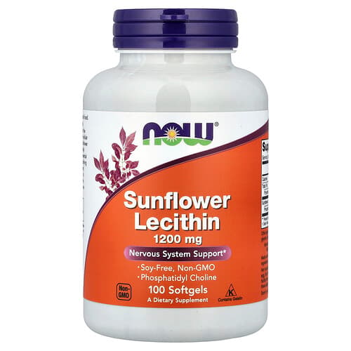 NOW Foods NOW Foods サンフラワーレシチン 1,200mg ソフトジェル100粒 パッケージ画像