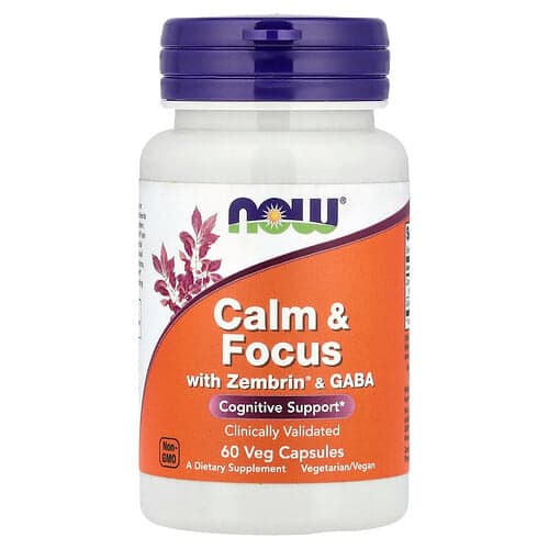 NOW Foods NOW Foods カーム&フォーカス with ゼンブリン® & GABA ベジカプセル60粒 パッケージ画像